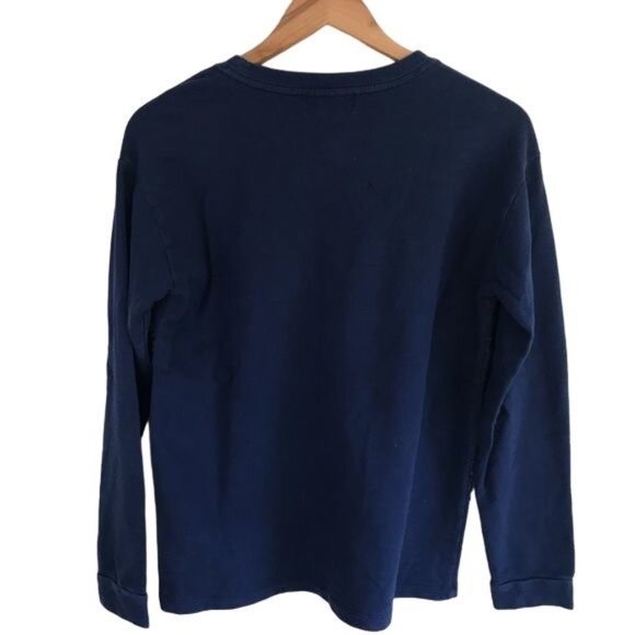 ✨5 for $15✨ Liz Claiborne Blue Lace Crew Neck Sweatshirt 100% Cotton Size M - Picture 4 of 6